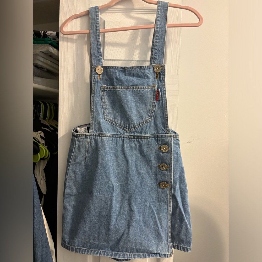 Vintage NY SQUEEZE Jean Skort Overalls